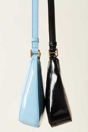 Handtasche in Lackoptik Hellblau Polyurethan h5 Bild7